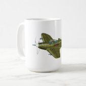 漫画レトロ戦闘機飛行機 コーヒーマグカップ (正面左)