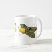 漫画レトロ戦闘機飛行機 コーヒーマグカップ (正面右)