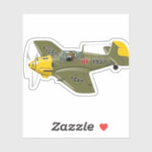 漫画レトロ戦闘機飛行機 シール (シート)
