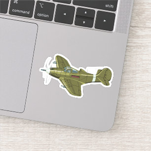 漫画レトロ戦闘機飛行機 シール