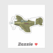 漫画レトロ戦闘機飛行機 シール (シート)