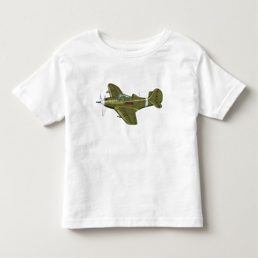 漫画レトロ戦闘機飛行機 トドラーTシャツ (正面)