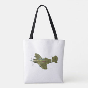 漫画レトロ戦闘機飛行機 トートバッグ
