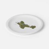 漫画レトロ戦闘機飛行機 ペーパープレート (アングル)