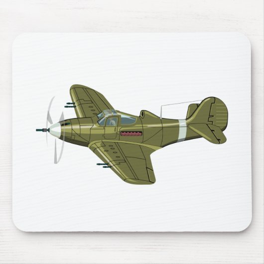 漫画レトロ戦闘機飛行機 マウスパッド (正面)