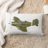 漫画レトロ戦闘機飛行機 ランバークッション (ブランケット)