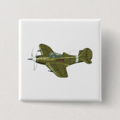 漫画レトロ戦闘機飛行機 缶バッジ (正面)