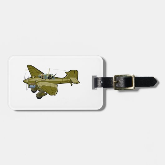 漫画レトロ爆撃機 ラゲッジタグ (正面横)