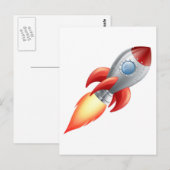 漫画ロケット宇宙船 ポストカード (正面/裏面)