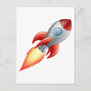 漫画ロケット宇宙船 ポストカード