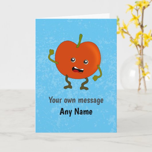 漫画ロットトマト振る拳 – カスタム文字 カード (黄色い花)