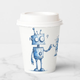 漫画ロボットコーヒーカップ – Tech Buddy To Go 紙コップ