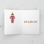 漫画ロボット編集可能な子どもの誕生日 カード (内部)