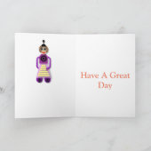 漫画ロボット編集可能な子どもの誕生日 カード (内部)