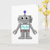 漫画ロボット カード (黄色い花)