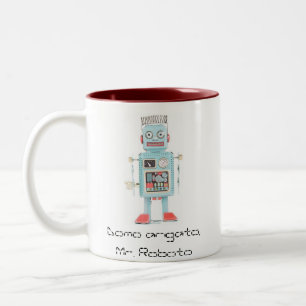 漫画ロボット、Domoのarigato、Roboto氏 ツートーンマグカップ