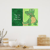 漫画ワニのポスタープリント ポスター (キッチン)