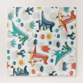 漫画ワニ:ヴィンテージ壁紙 ジグソーパズル (横)