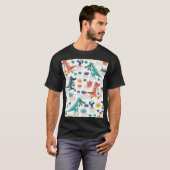漫画ワニ:ヴィンテージ壁紙 Tシャツ (正面フル)