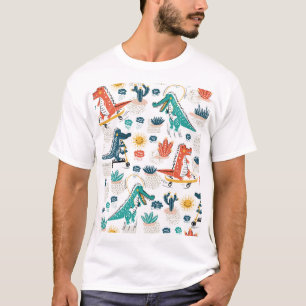 漫画ワニ:ヴィンテージ壁紙 Tシャツ