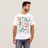 漫画ワニ:ヴィンテージ壁紙 Tシャツ (正面フル)