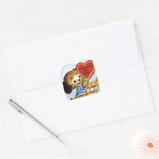 漫画ヴィンテージアートヴァレンティネスのシール スクエアシール (封筒)