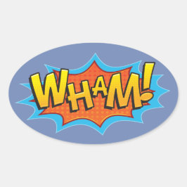 漫画ー！ 楕円形シール