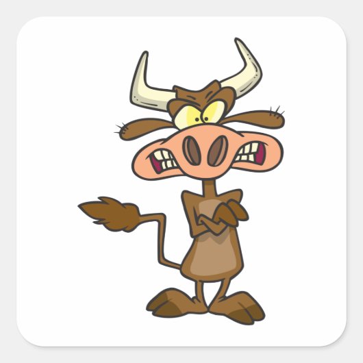 漫画不機嫌牛 スクエアシール (正面)