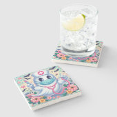 漫画不気味幽霊ナース：ハロウィーンアート ストーンコースター (横)