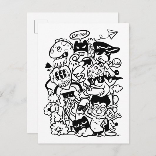 漫画予測できなのキャラクター集団 インビテーションポストカード (正面/裏面)