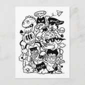 漫画予測できなのキャラクター集団 インビテーションポストカード (正面)