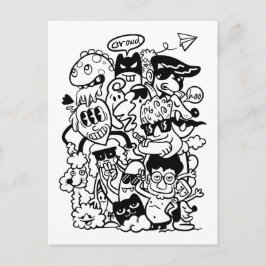 漫画予測できなのキャラクター集団 インビテーションポストカード