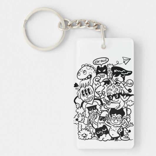 漫画予測できなのキャラクター集団 キーホルダー (正面)