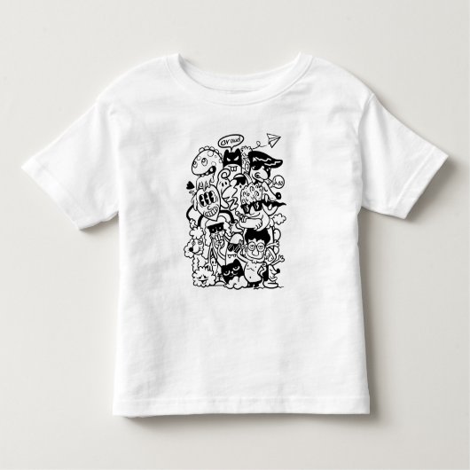 漫画予測できなのキャラクター集団 トドラーTシャツ (正面)