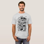 漫画予測できなのキャラクター集団 Tシャツ (正面フル)