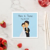 漫画予測できなの新郎新婦 スタンダードカクテルナプキン (インサイチュ)