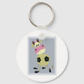 漫画予測できな牛おもしろい農動物 キーホルダー (裏面)