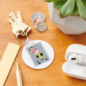 漫画予測できな牛おもしろい農動物 キーホルダー