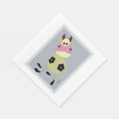 漫画予測できな牛おもしろい農動物 スタンダードランチョンナプキン (角)