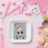 漫画予測できな牛おもしろい農動物 ペーパープレート (パーティー)