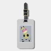 漫画予測できな牛おもしろい農動物 ラゲッジタグ (正面縦)