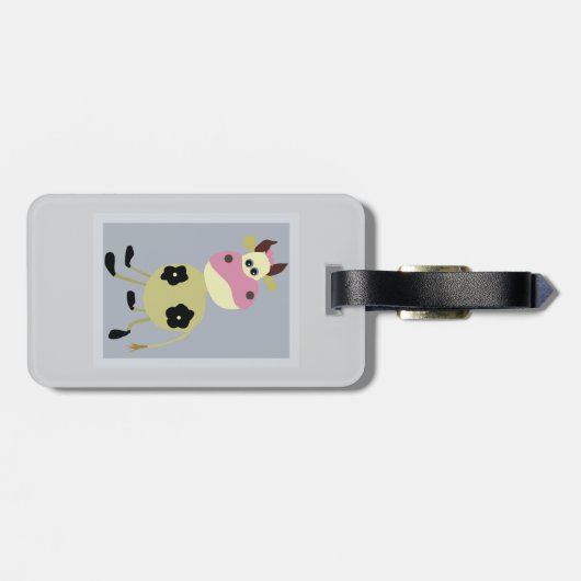 漫画予測できな牛おもしろい農動物 ラゲッジタグ (裏面横)