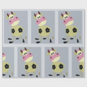 漫画予測できな牛おもしろい農動物 ラッピングペーパー (フラット)