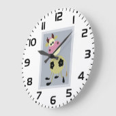 漫画予測できな牛おもしろい農動物 ラージ壁時計 (傾斜)