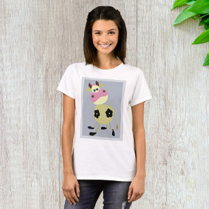漫画予測できな牛おもしろい農動物 Tシャツ