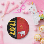 漫画伝統的中国のOx 2021年PP ペーパープレート (パーティー)