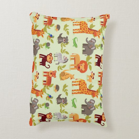 漫画動物が付いているパターン アクセントクッション (裏面(縦))