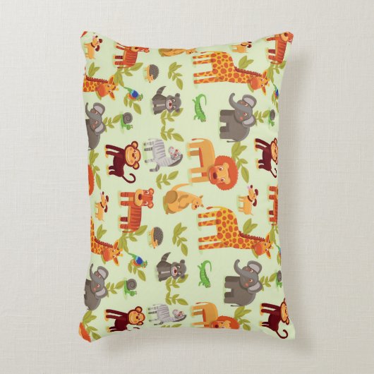 漫画動物が付いているパターン アクセントクッション (正面(垂直))