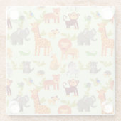 漫画動物が付いているパターン ガラスコースター (裏面)