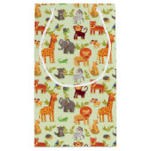 漫画動物が付いているパターン スモールペーパーバッグ (裏面)